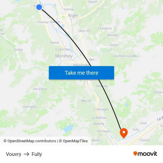 Vouvry to Fully map