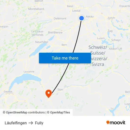 Läufelfingen to Fully map