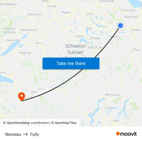 Nesslau to Fully map