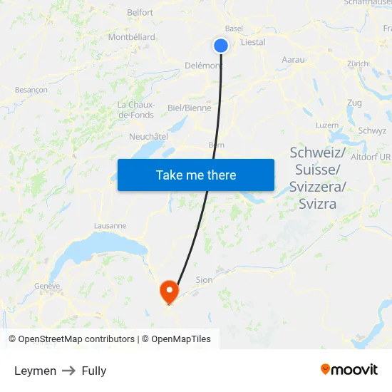 Leymen to Fully map