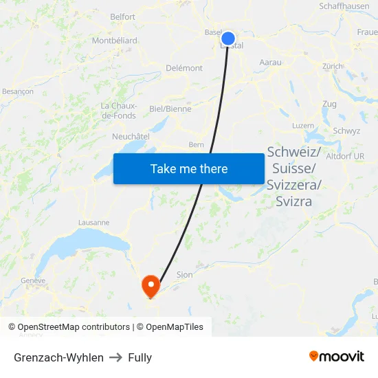 Grenzach-Wyhlen to Fully map