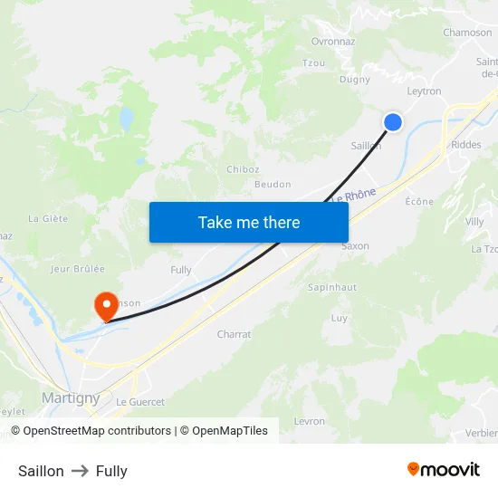 Saillon to Fully map