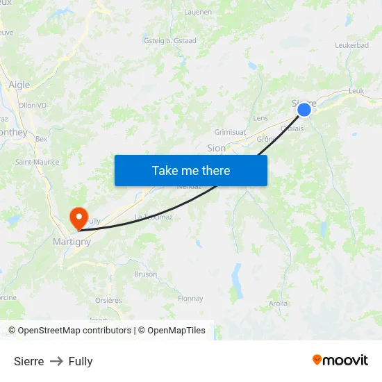 Sierre to Fully map