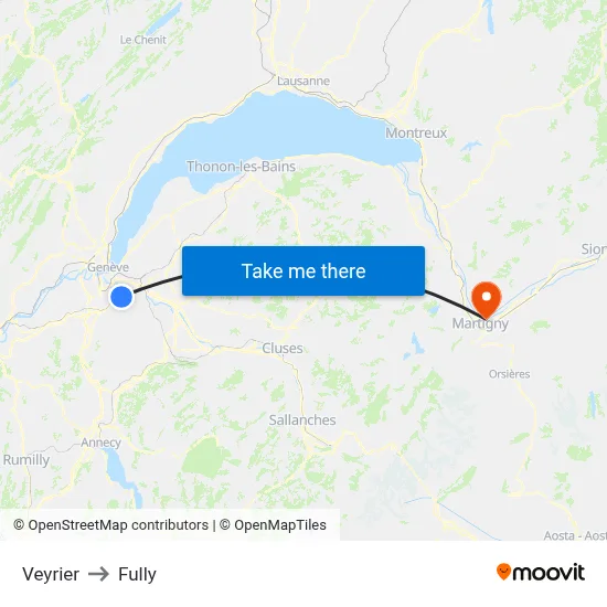 Veyrier to Fully map