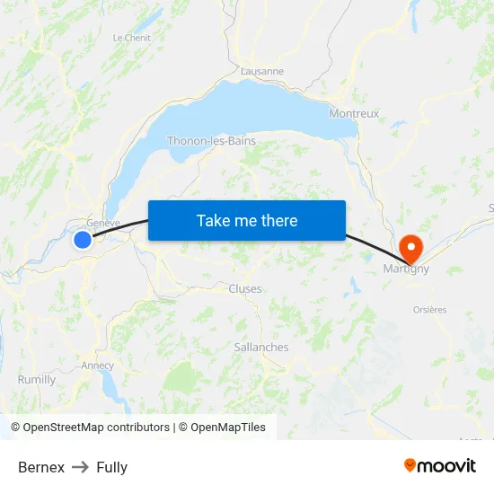 Bernex to Fully map