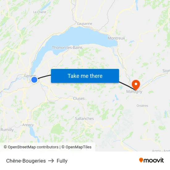 Chêne-Bougeries to Fully map