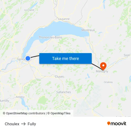 Choulex to Fully map