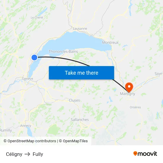 Céligny to Fully map