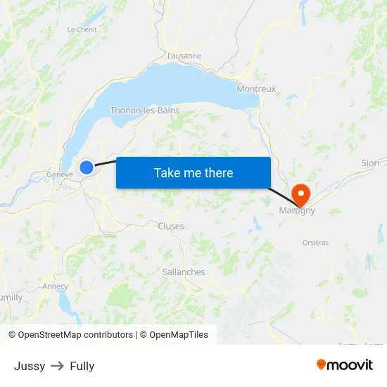 Jussy to Fully map