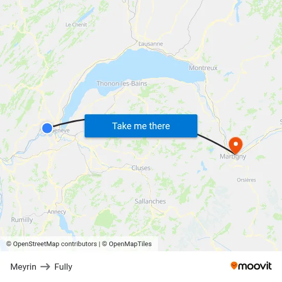 Meyrin to Fully map