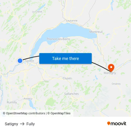 Satigny to Fully map