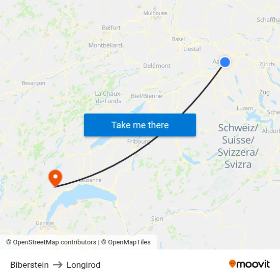 Biberstein to Longirod map