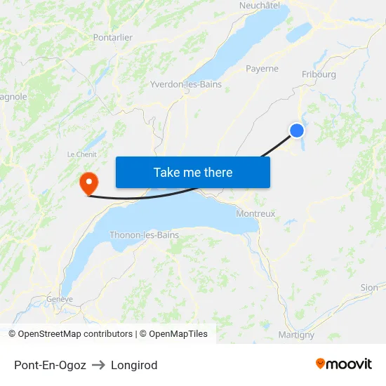 Pont-En-Ogoz to Longirod map
