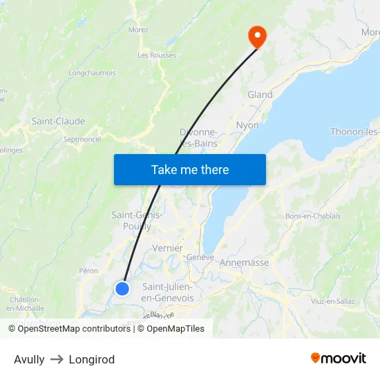Avully to Longirod map