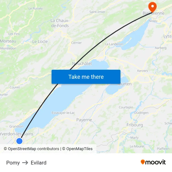 Pomy to Evilard map