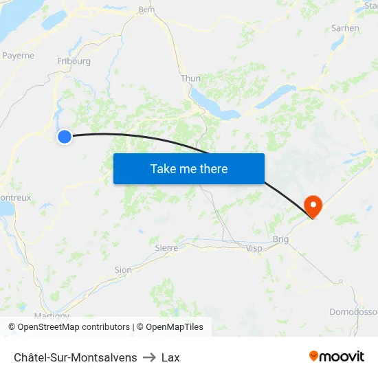 Châtel-Sur-Montsalvens to Lax map