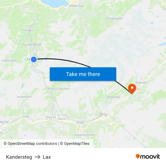Kandersteg to Lax map