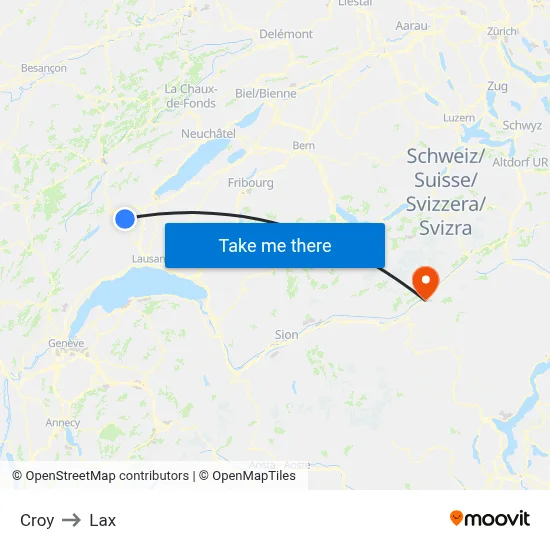 Croy to Lax map