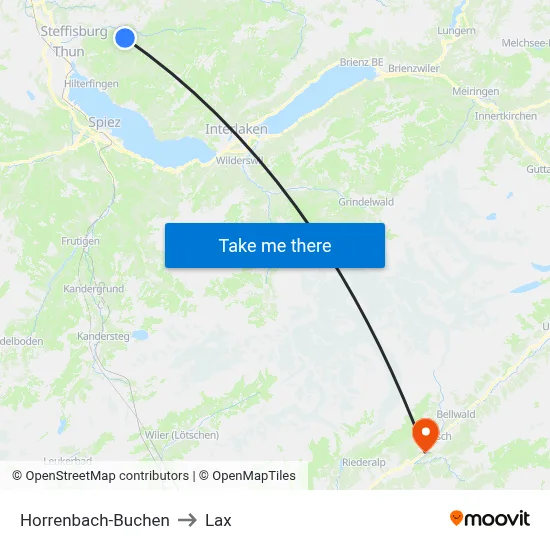 Horrenbach-Buchen to Lax map