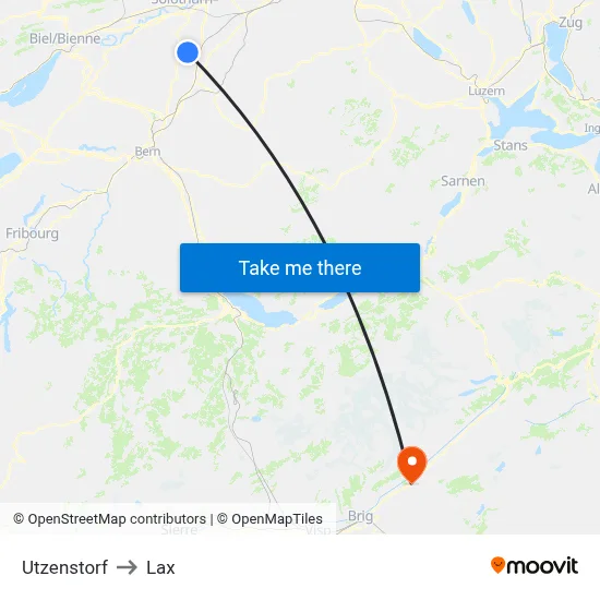 Utzenstorf to Lax map