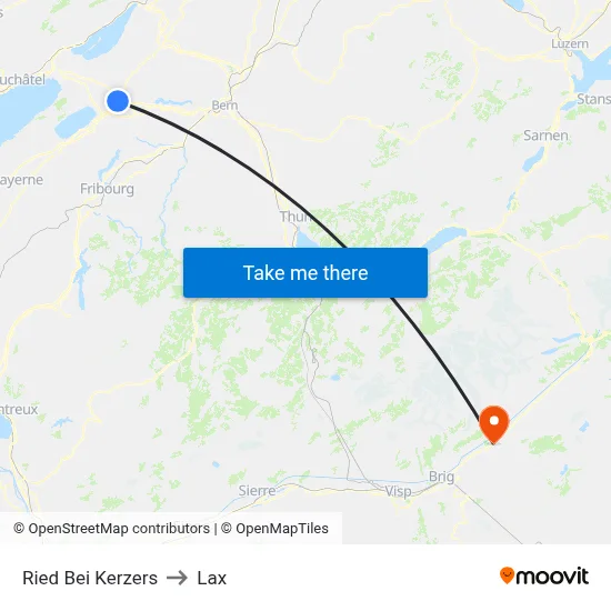 Ried Bei Kerzers to Lax map