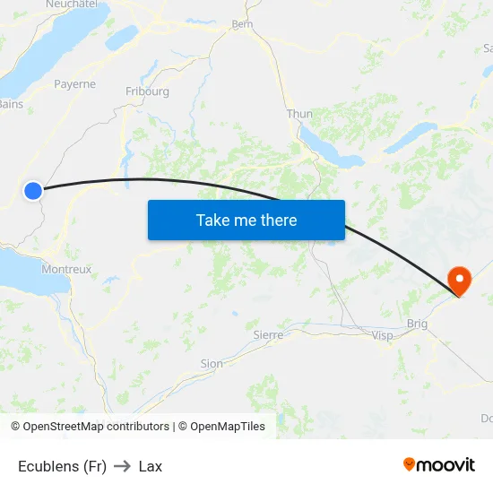 Ecublens (Fr) to Lax map