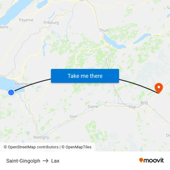 Saint-Gingolph to Lax map