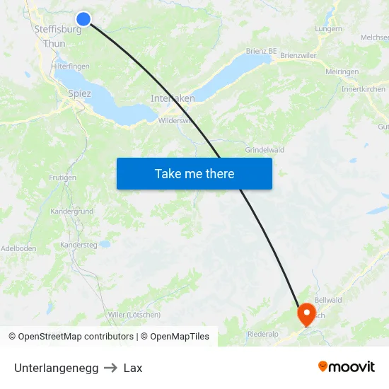 Unterlangenegg to Lax map