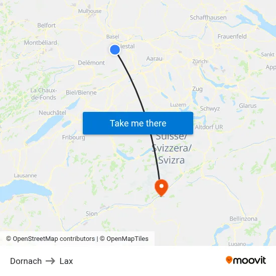 Dornach to Lax map