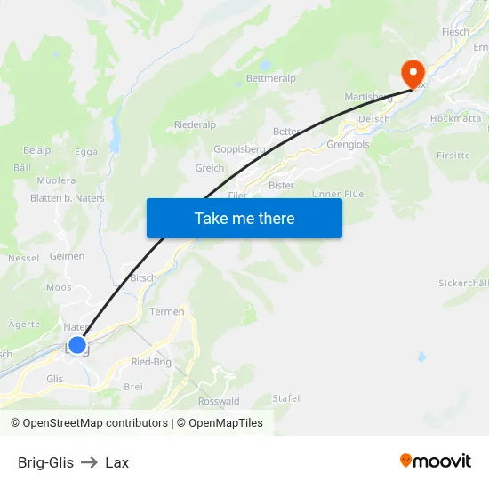 Brig-Glis to Lax map