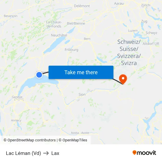 Lac Léman (Vd) to Lax map