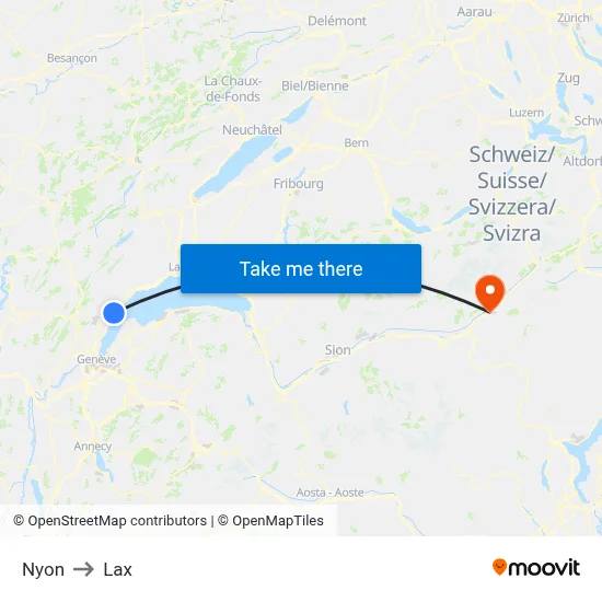 Nyon to Lax map