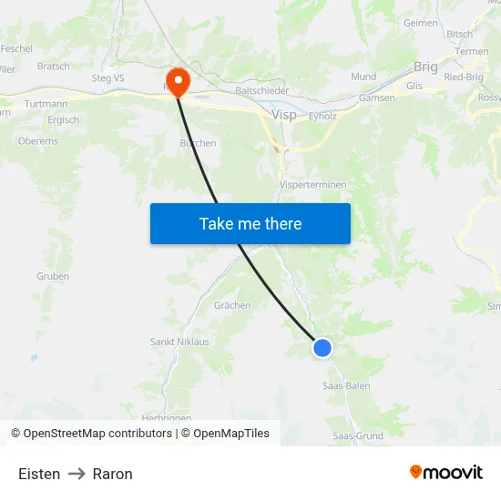 Eisten to Raron map