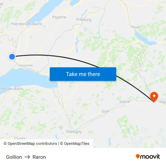 Gollion to Raron map