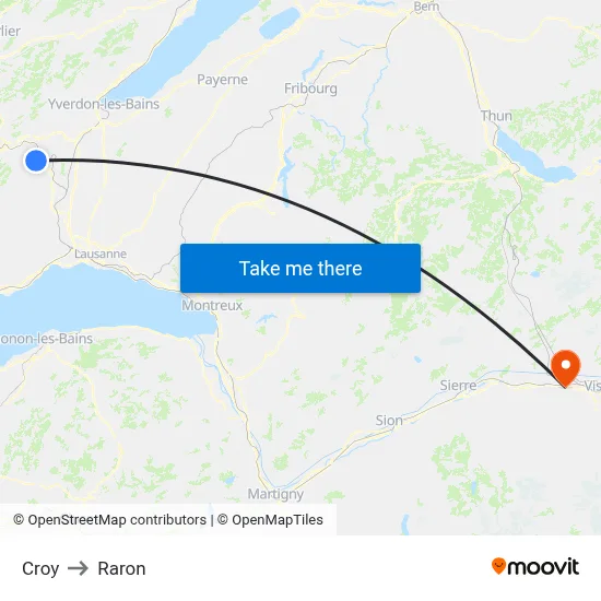 Croy to Raron map