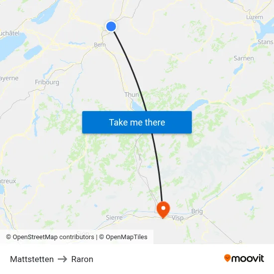 Mattstetten to Raron map