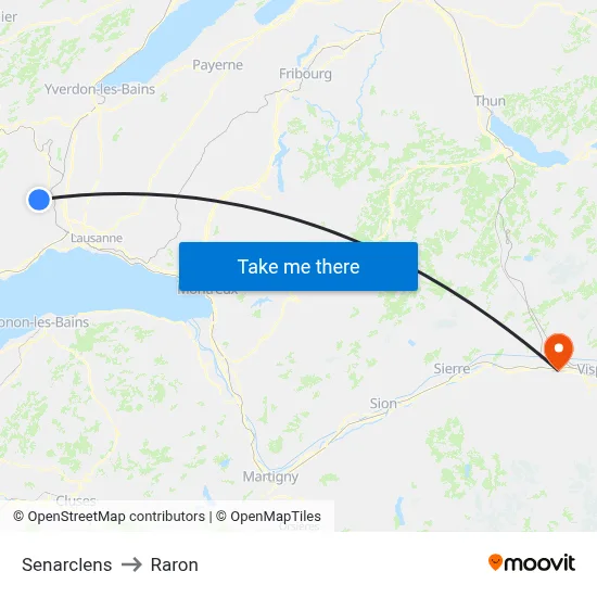 Senarclens to Raron map