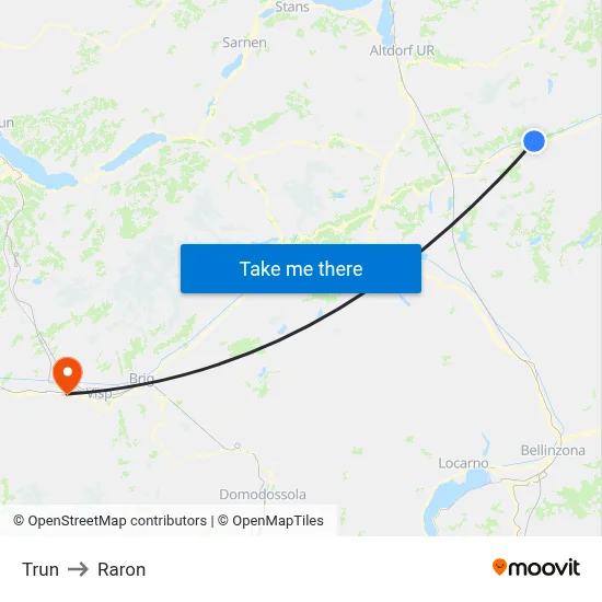 Trun to Raron map