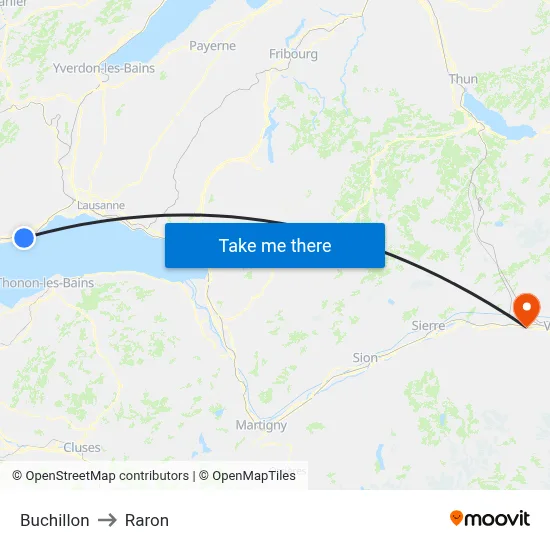 Buchillon to Raron map