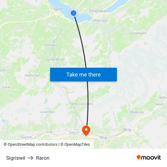 Sigriswil to Raron map