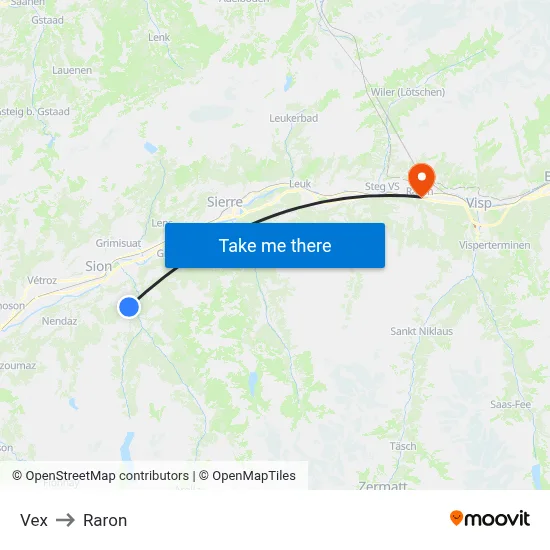 Vex to Raron map