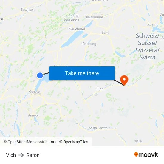 Vich to Raron map