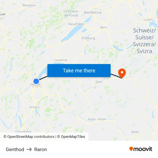 Genthod to Raron map