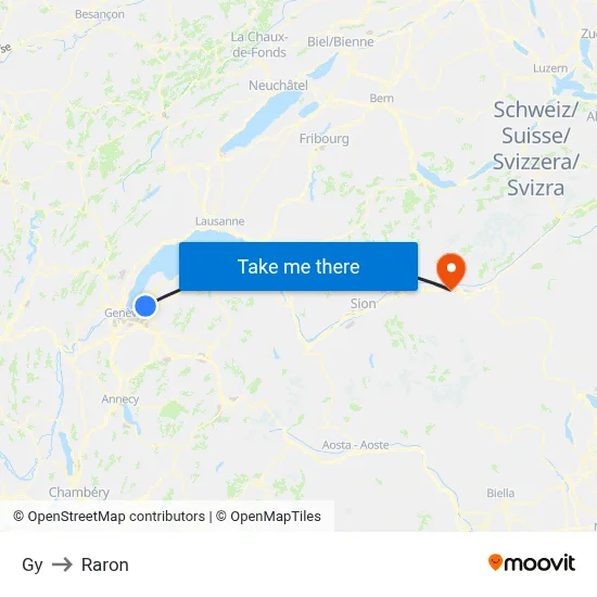 Gy to Raron map