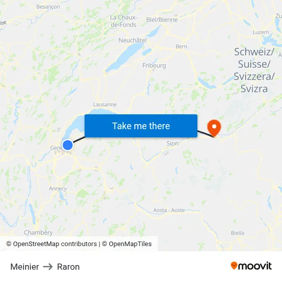 Meinier to Raron map