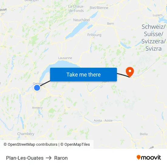 Plan-Les-Ouates to Raron map