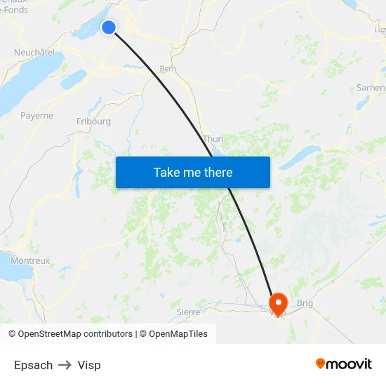 Epsach to Visp map