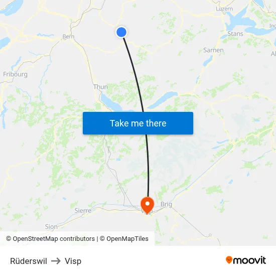 Rüderswil to Visp map