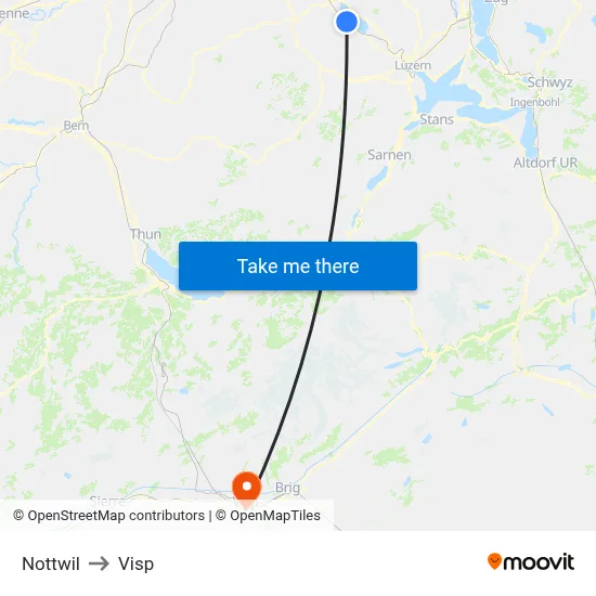Nottwil to Visp map
