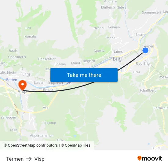 Termen to Visp map